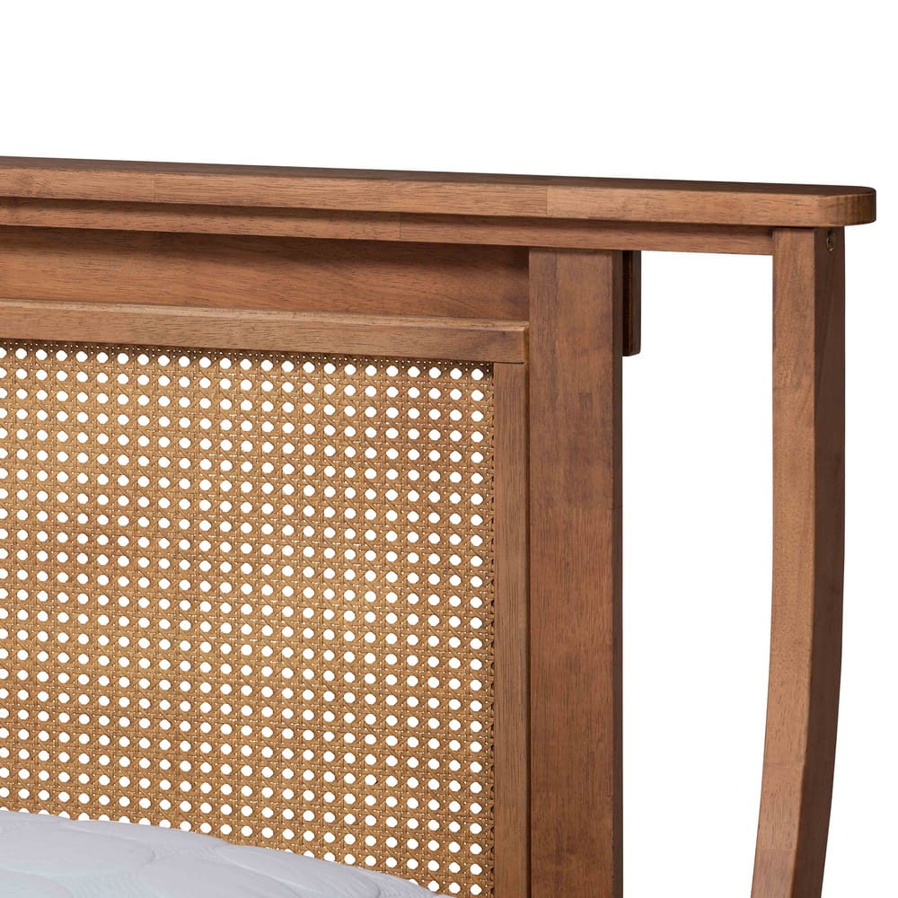 Baxton Studio - Jamila Full Size Bed in Walnut Brown - MG0069-Rattan/Walnut-Full view 4