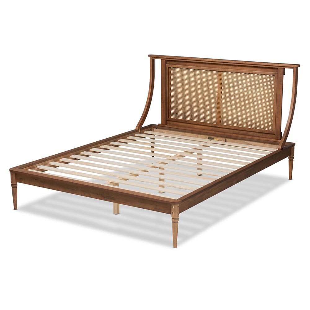 Baxton Studio - Jamila King Size Bed in Walnut Brown - MG0069-Rattan/Walnut-King view 3