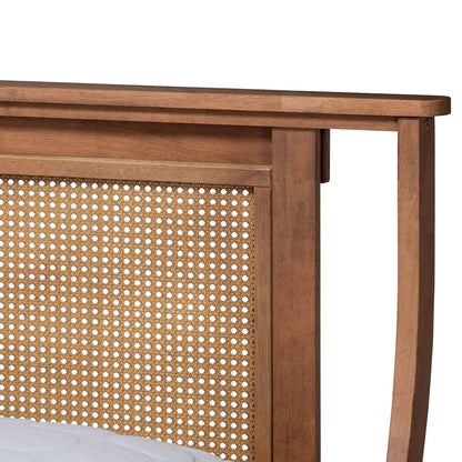 Baxton Studio - Jamila King Size Bed in Walnut Brown - MG0069-Rattan/Walnut-King view 4