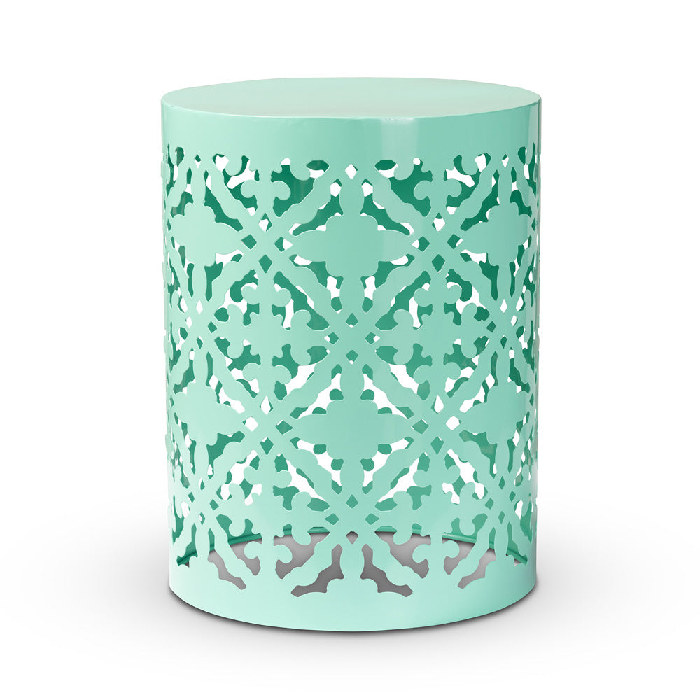 Baxton Studio - Jamila Outdoor Side Table in Aqua - H01-104258 Aqua Metal Side Table view 1