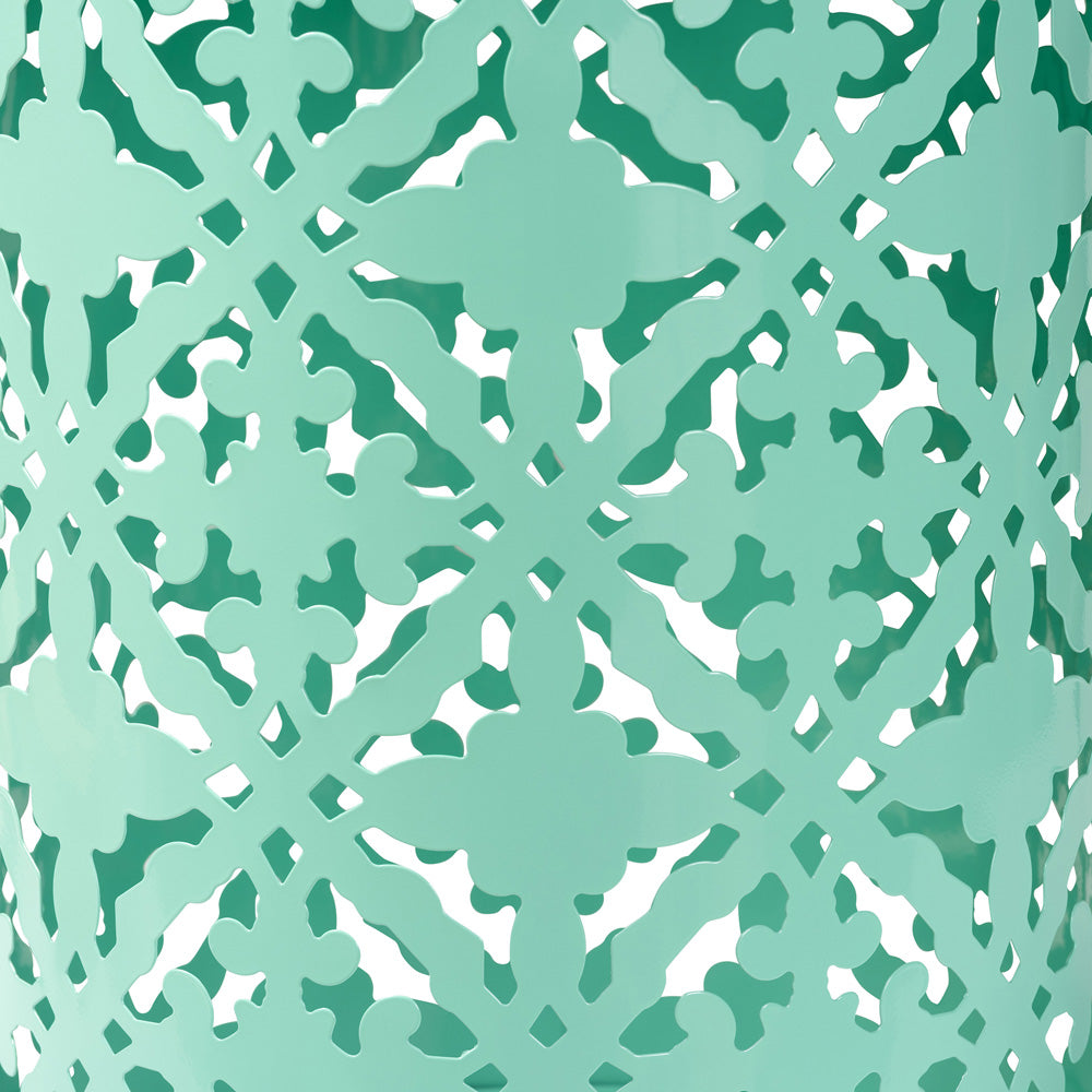 Baxton Studio - Jamila Outdoor Side Table in Aqua - H01-104258 Aqua Metal Side Table view 2
