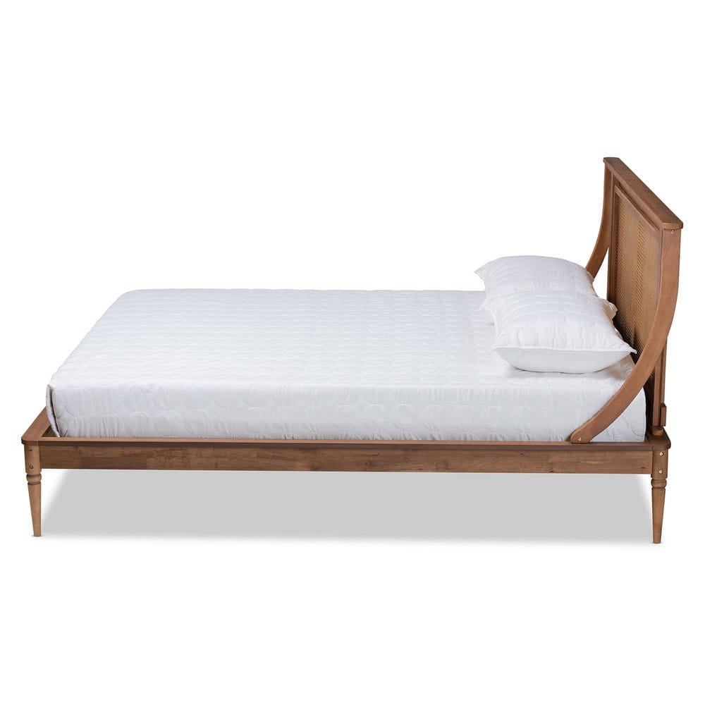 Baxton Studio - Jamila Queen Size Bed in Walnut Brown - MG0069-Rattan/Walnut-Queen view 2