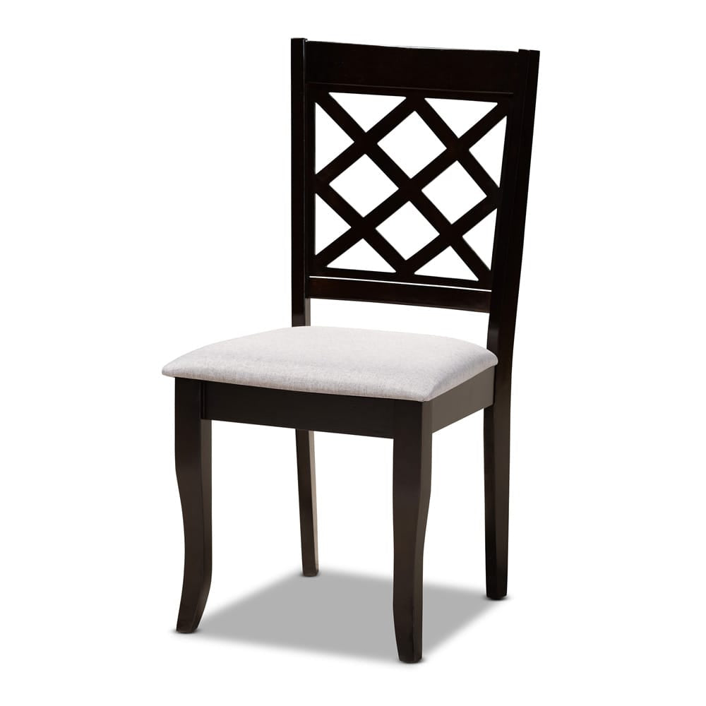 Baxton Studio - Jana Dining Set in Grey/Dark Brown - Jana-Grey/Dark Brown-5PC Dining Set view 2