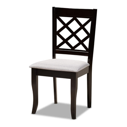 Baxton Studio - Jana Dining Set in Grey/Dark Brown - Jana-Grey/Dark Brown-5PC Dining Set view 2