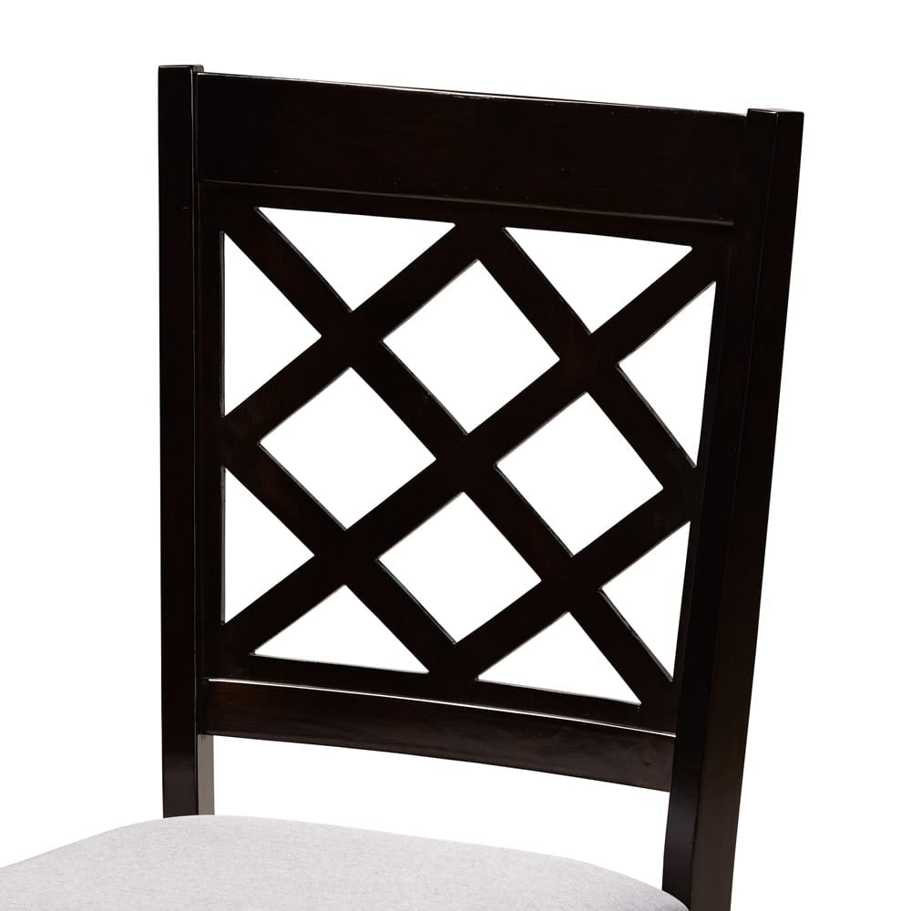 Baxton Studio - Jana Dining Set in Grey/Dark Brown - Jana-Grey/Dark Brown-5PC Dining Set view 5