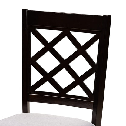Baxton Studio - Jana Dining Set in Grey/Dark Brown - Jana-Grey/Dark Brown-5PC Dining Set view 5