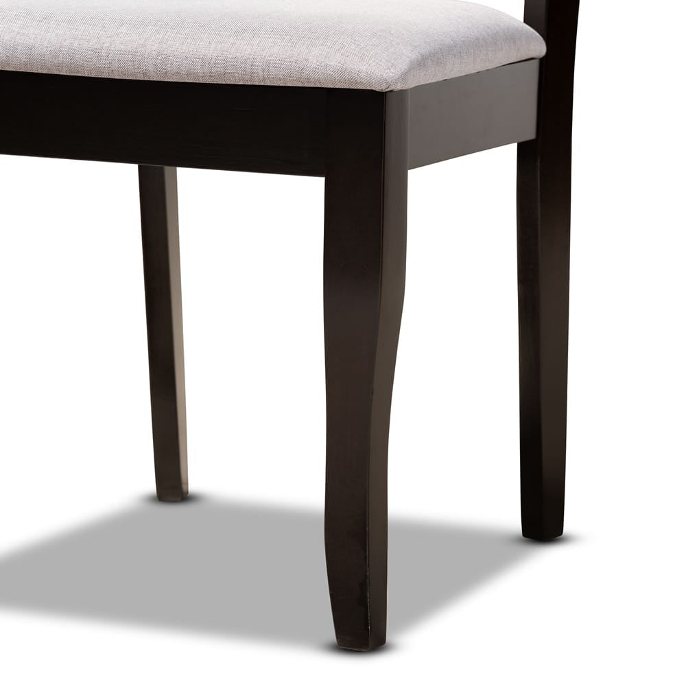 Baxton Studio - Jana Dining Set in Grey/Dark Brown - Jana-Grey/Dark Brown-5PC Dining Set view 6