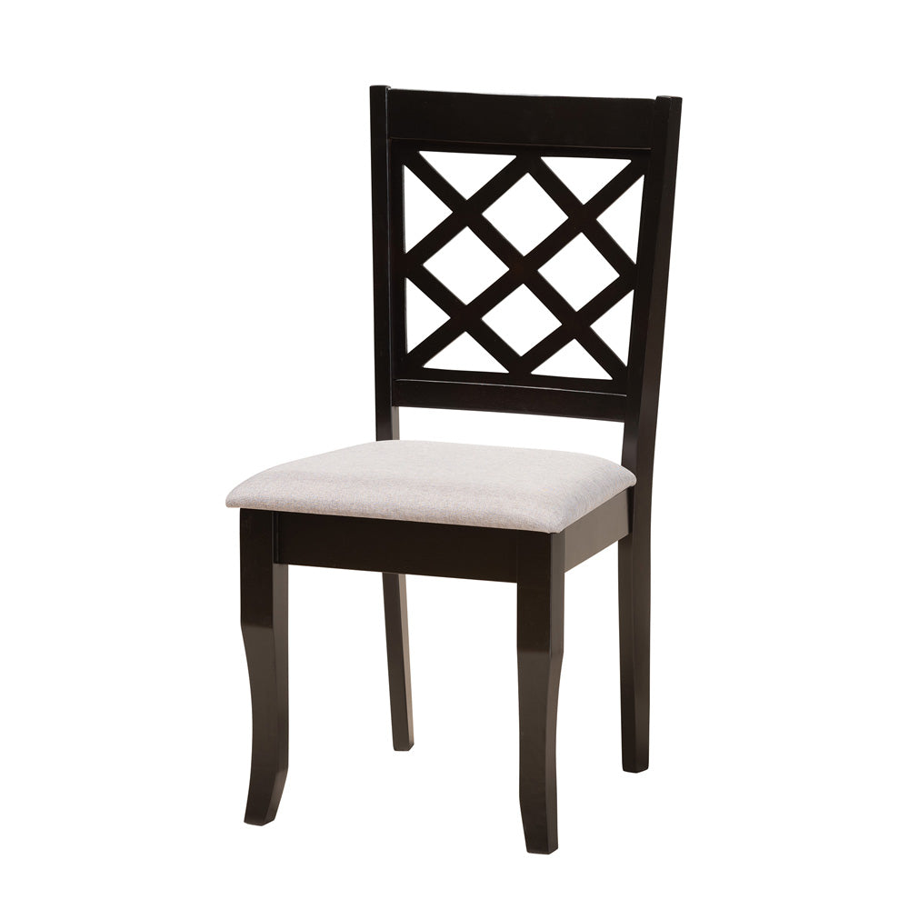 Baxton Studio - Jana Dining Set in Grey/Espresso Brown - Jana-Grey/Dark Brown-7PC Dining Set view 2