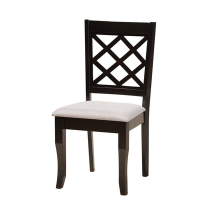 Baxton Studio - Jana Dining Set in Grey/Espresso Brown - Jana-Grey/Dark Brown-7PC Dining Set view 2