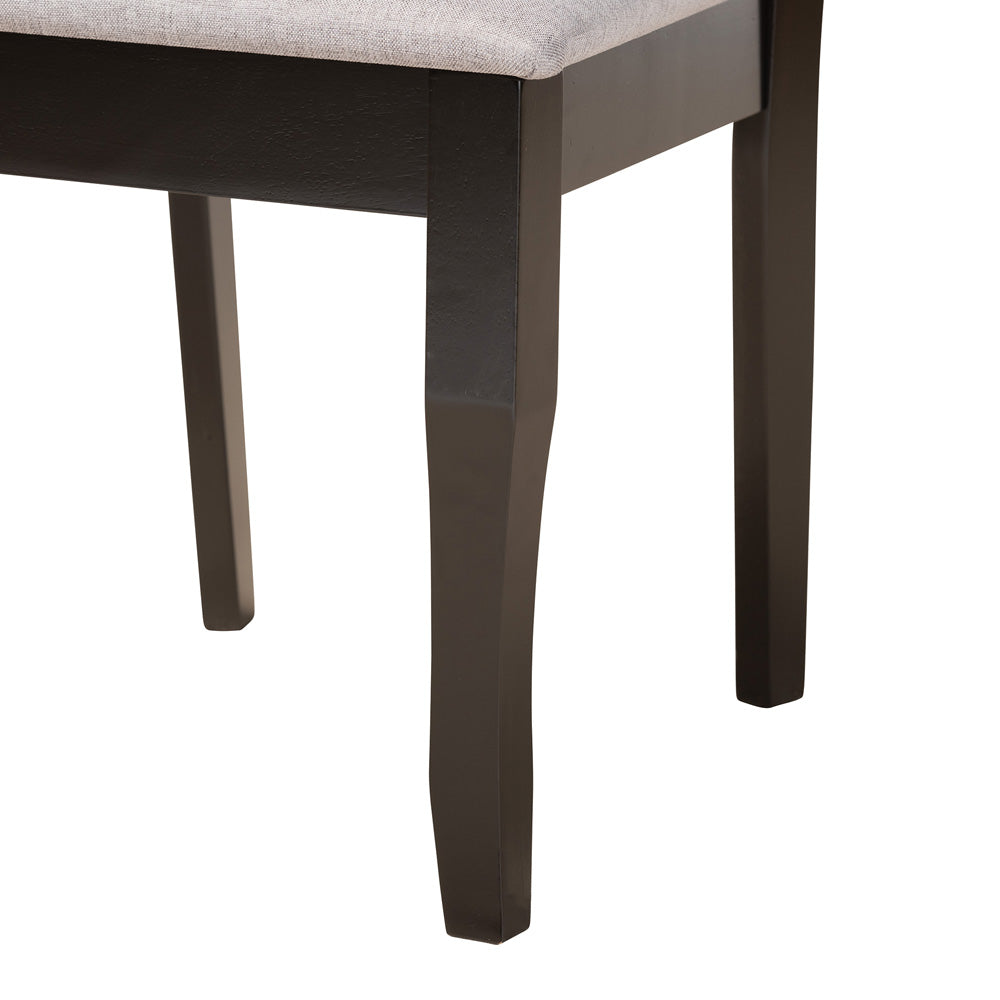 Baxton Studio - Jana Dining Set in Grey/Espresso Brown - Jana-Grey/Dark Brown-7PC Dining Set view 6