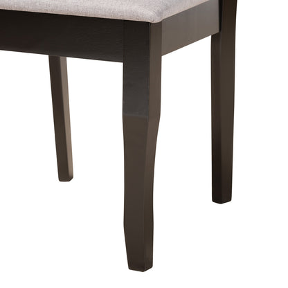 Baxton Studio - Jana Dining Set in Grey/Espresso Brown - Jana-Grey/Dark Brown-7PC Dining Set view 6