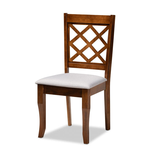 Baxton Studio - Jana Dining Set in Grey/walnut brown - Jana-Grey/Walnut-7PC Dining Set view 2