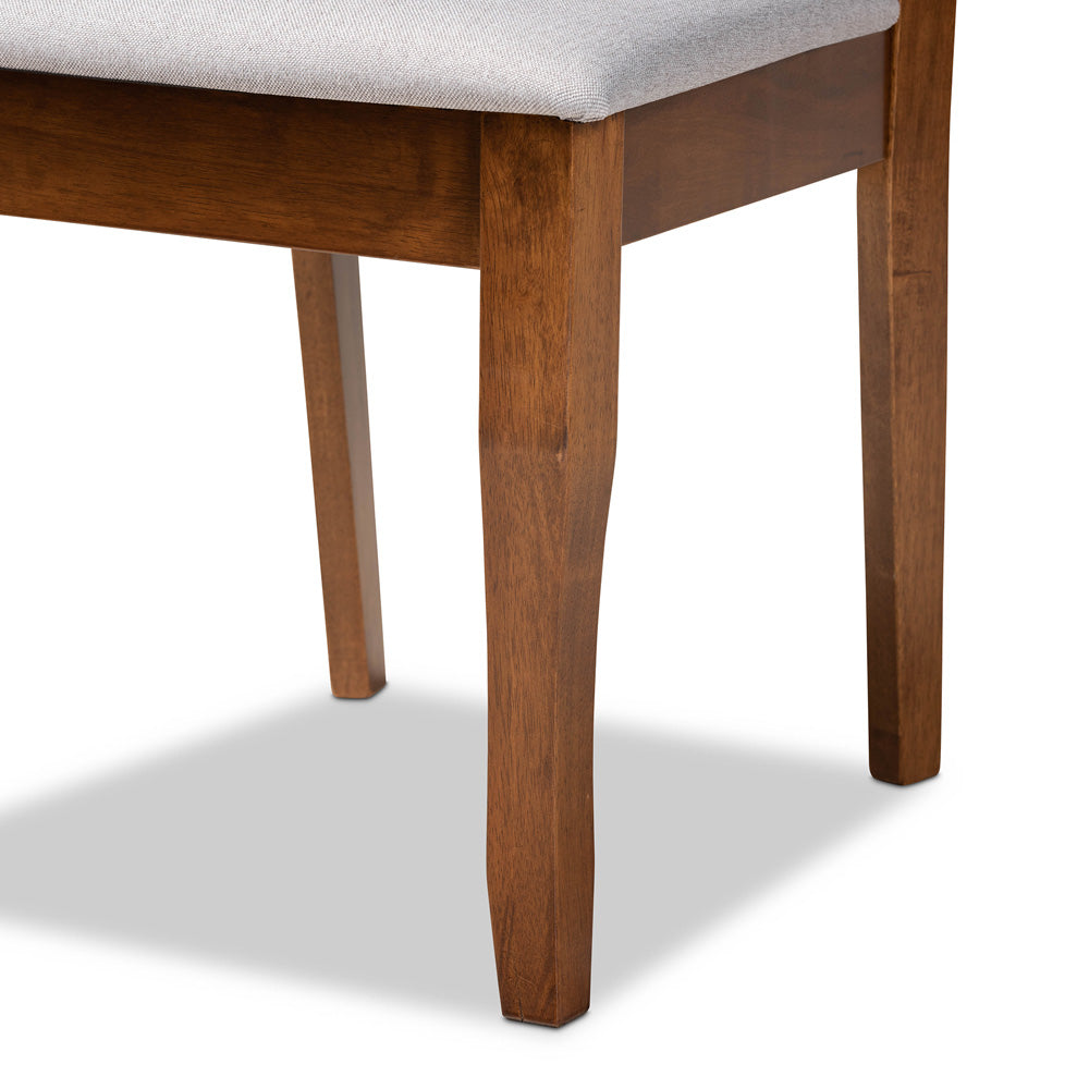 Baxton Studio - Jana Dining Set in Grey/walnut brown - Jana-Grey/Walnut-7PC Dining Set view 6