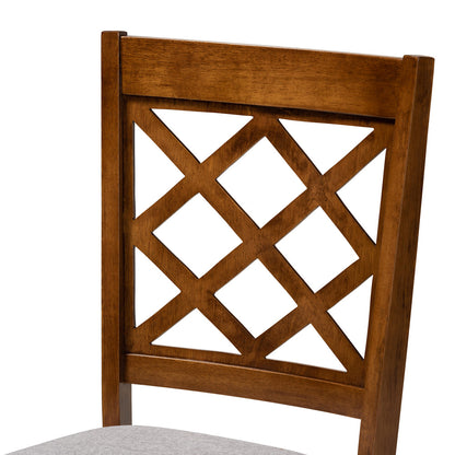 Baxton Studio - Jana Dining Set in Grey/Walnut - Jana-Grey/Walnut-5PC Dining Set view 5