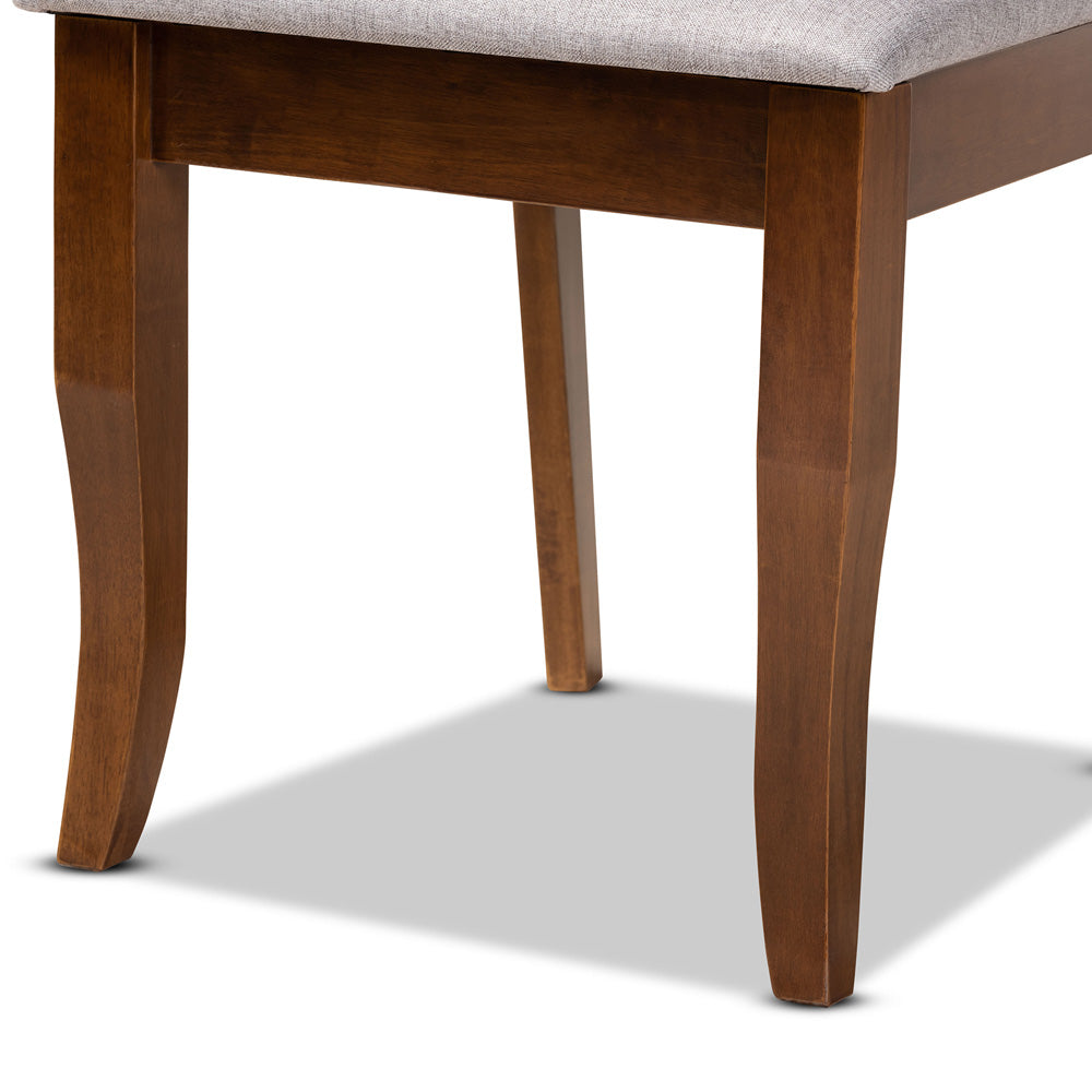 Baxton Studio - Jana Dining Set in Grey/Walnut - Jana-Grey/Walnut-5PC Dining Set view 6
