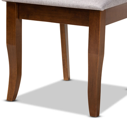 Baxton Studio - Jana Dining Set in Grey/Walnut - Jana-Grey/Walnut-5PC Dining Set view 6