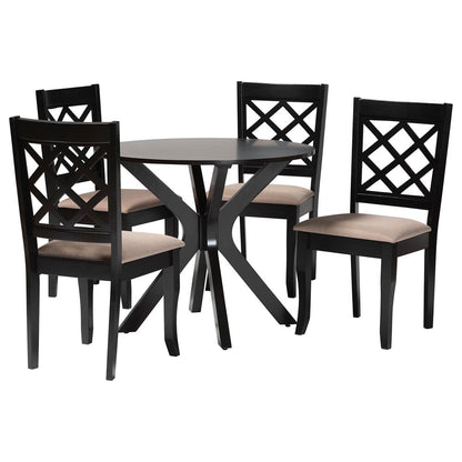 Baxton Studio - Jana Dining Set in Sand/Dark Brown - Jana-Sand/Dark Brown-5PC Dining Set view 1