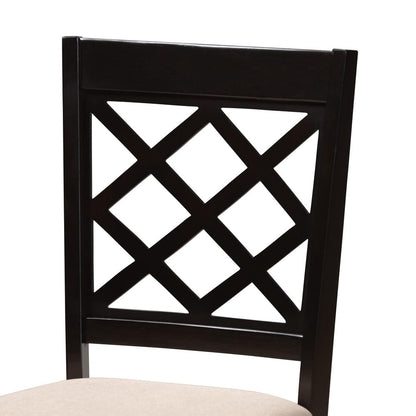 Baxton Studio - Jana Dining Set in Sand/Dark Brown - Jana-Sand/Dark Brown-5PC Dining Set view 5