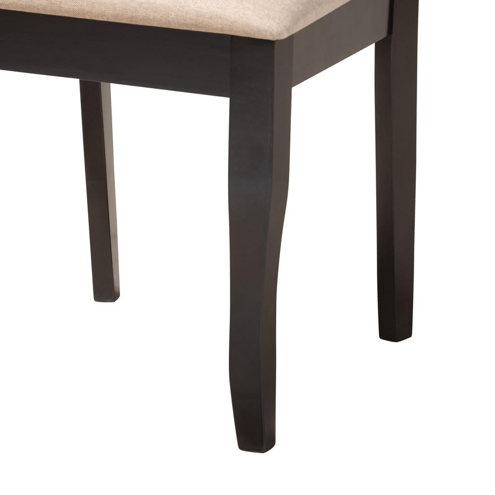 Baxton Studio - Jana Dining Set in Sand/Dark Brown - Jana-Sand/Dark Brown-5PC Dining Set view 6