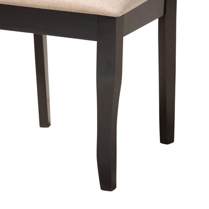 Baxton Studio - Jana Dining Set in Sand/Dark Brown - Jana-Sand/Dark Brown-5PC Dining Set view 6