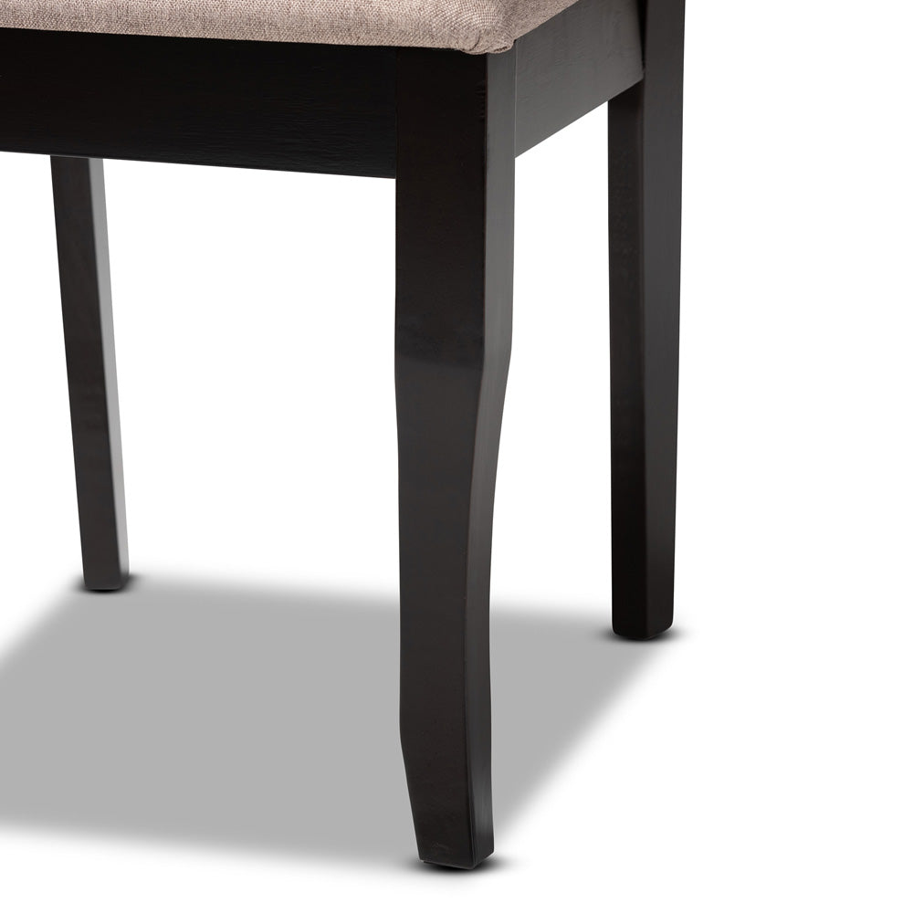 Baxton Studio - Jana Dining Set in Sand/Dark Brown - Jana-Sand/Dark Brown-7PC Dining Set view 6