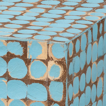 Baxton Studio - Janella End Table in Sky Blue/Natural Brown - Juliette Square-Blue-ET view 5