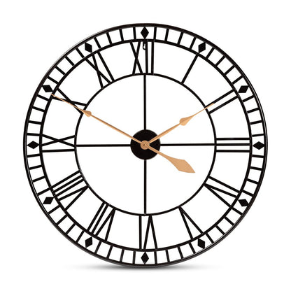 Baxton Studio - Janette Clock in Black/Gold - Metal WC-31.5 inch view 1