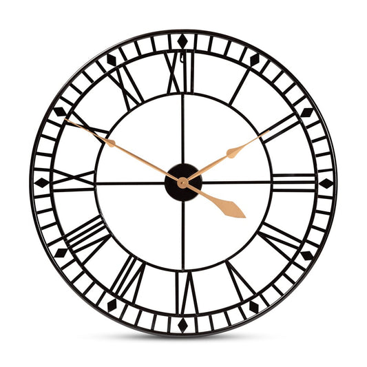 Baxton Studio - Janette Clock in Black/Gold - Metal WC-31.5 inch view 1
