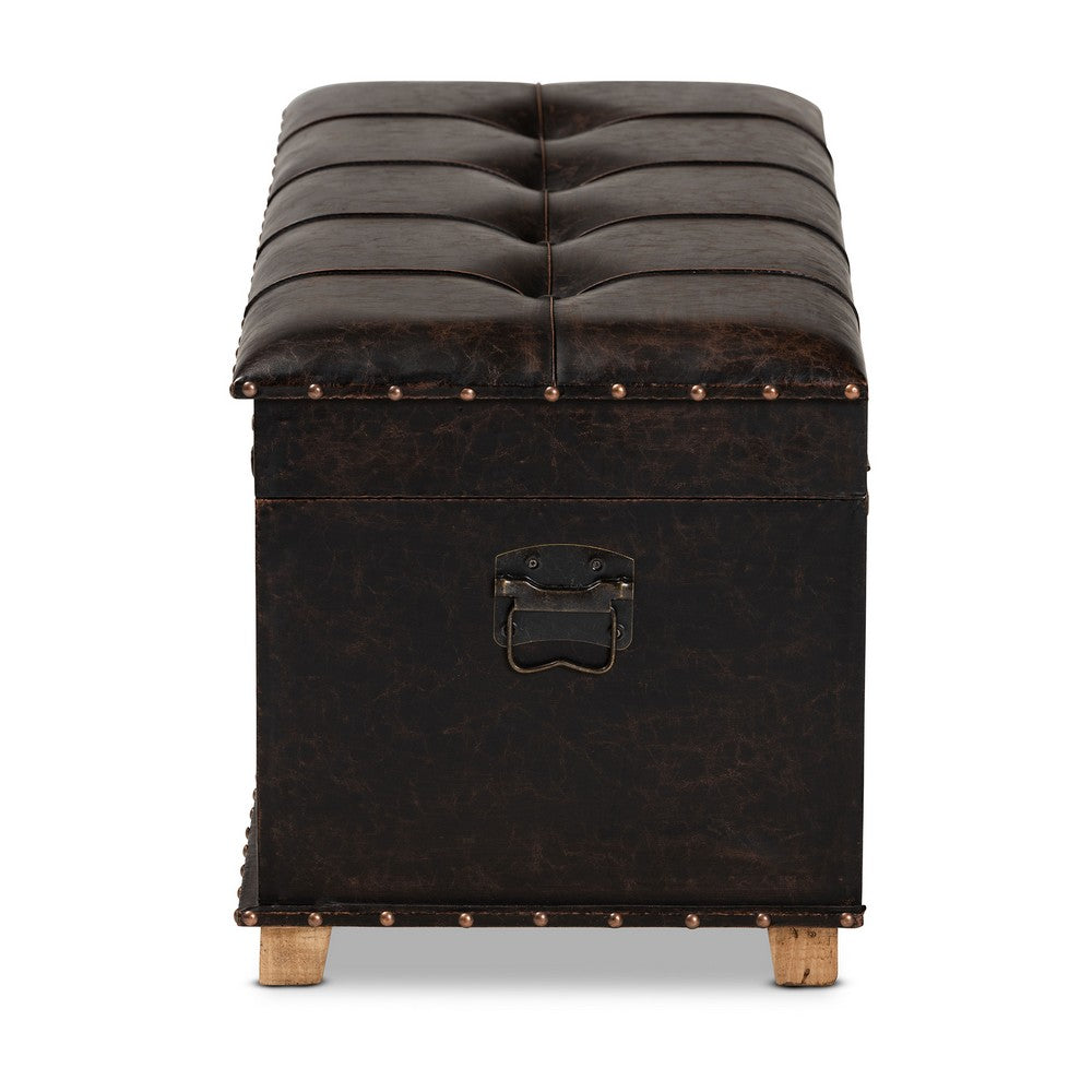 Baxton Studio - Janna Ottoman in Dark Brown/Oak Brown - JY20B055L-Dark Brown-Large Otto view 4