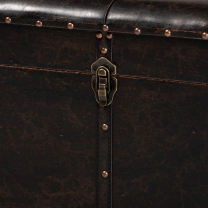 Baxton Studio - Janna Ottoman in Dark Brown/Oak Brown - JY20B055L-Dark Brown-Large Otto view 7