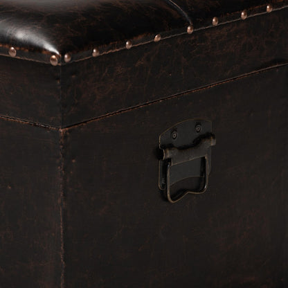Baxton Studio - Janna Ottoman in Dark Brown/Oak Brown - JY20B055L-Dark Brown-Large Otto view 8
