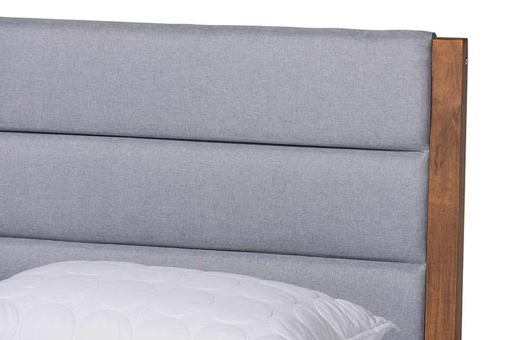 Baxton Studio - Jarlan Full Size Bed - MG0078S-Light Grey/Walnut-Full view 4