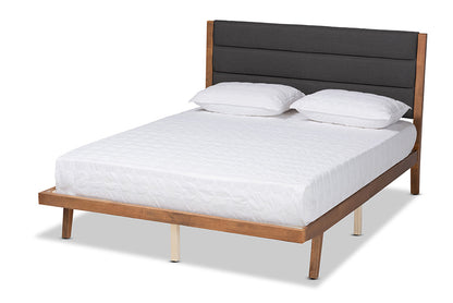 Baxton Studio - Jarlan King Size Bed - MG0078S-Charcoal/Walnut-King view 1