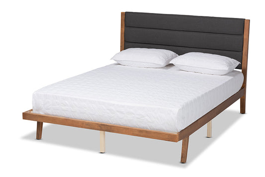 Baxton Studio - Jarlan King Size Bed - MG0078S-Charcoal/Walnut-King view 1