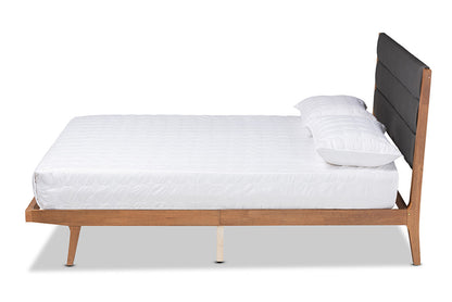 Baxton Studio - Jarlan King Size Bed - MG0078S-Charcoal/Walnut-King view 2