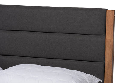 Baxton Studio - Jarlan King Size Bed - MG0078S-Charcoal/Walnut-King view 4