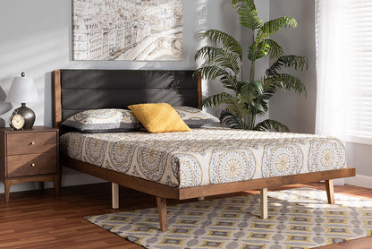 Baxton Studio - Jarlan King Size Bed - MG0078S-Charcoal/Walnut-King view 5