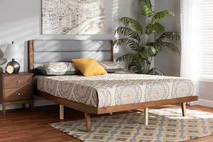Baxton Studio - Jarlan King Size Bed - MG0078S-Light Grey/Walnut-King view 5