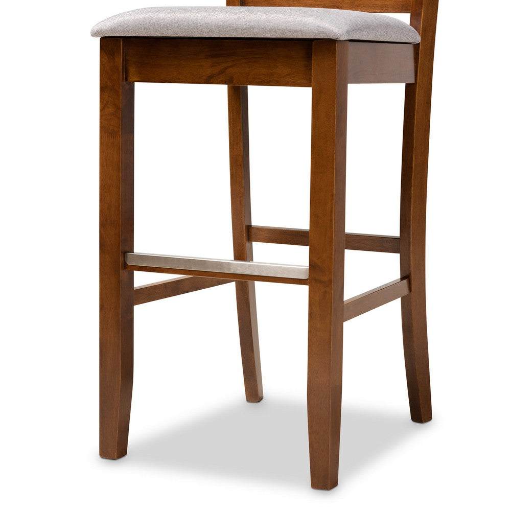 Baxton Studio - Jason Set of 2 Bar Stools in Grey/Walnut - RH317B-Grey/Walnut-BS view 6