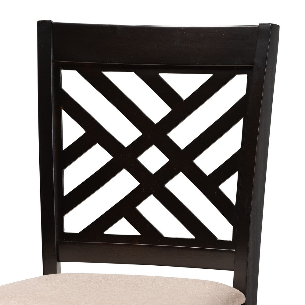 Baxton Studio - Jason Set of 2 Bar Stools in Sand/Espresso Brown - RH317B-Sand/Dark Brown-BS view 4