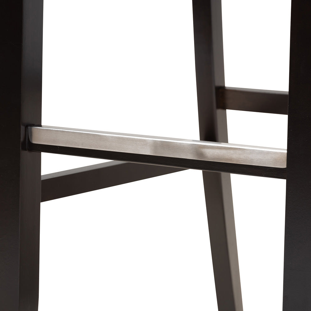 Baxton Studio - Jason Set of 2 Bar Stools in Sand/Espresso Brown - RH317B-Sand/Dark Brown-BS view 5