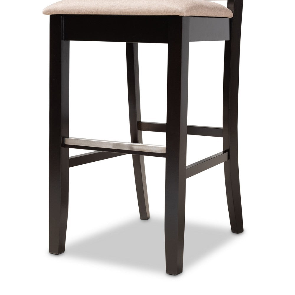 Baxton Studio - Jason Set of 2 Bar Stools in Sand/Espresso Brown - RH317B-Sand/Dark Brown-BS view 6
