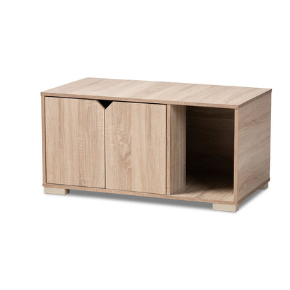 Baxton Studio - Jasper Cat House in Oak - SECHC150040WI-Hana Oak-Cat House view 1