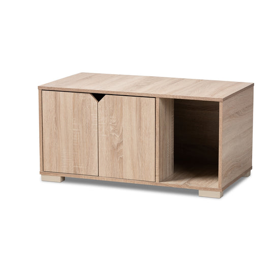 Baxton Studio - Jasper Cat House in Oak - SECHC150040WI-Hana Oak-Cat House view 1