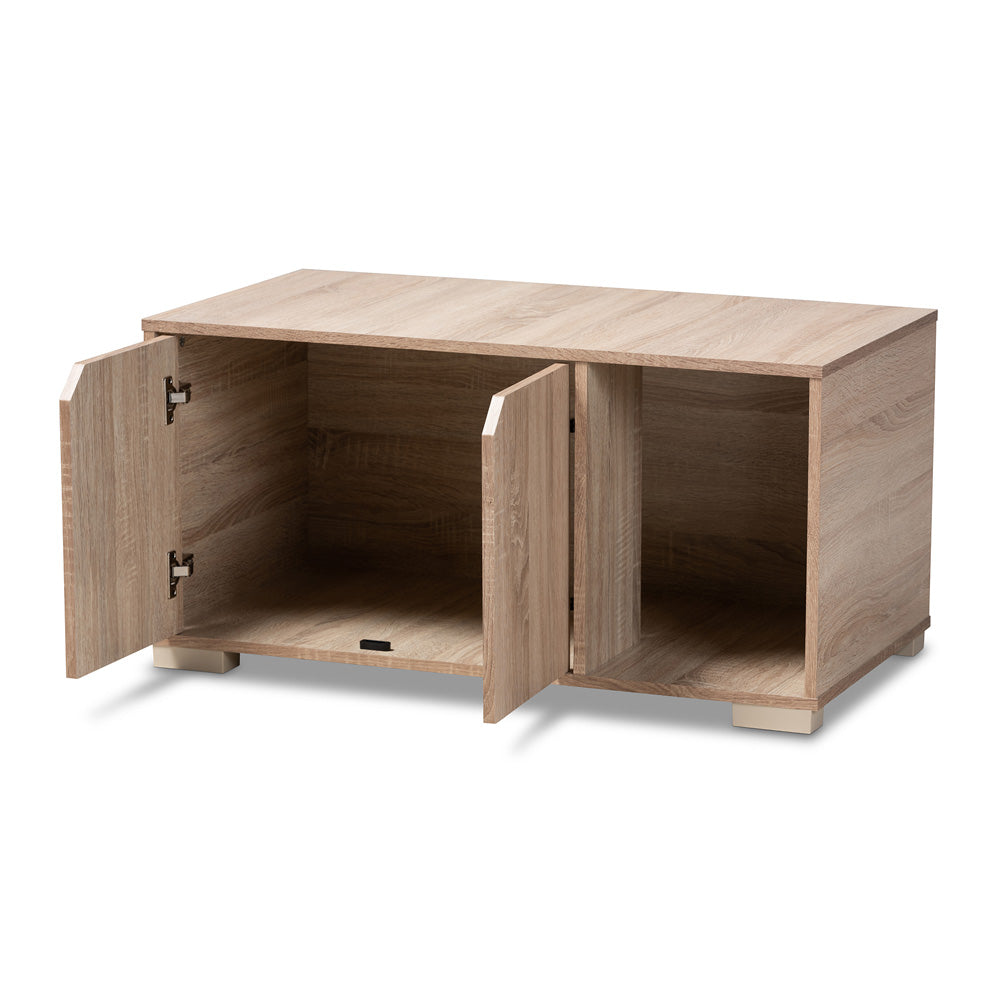 Baxton Studio - Jasper Cat House in Oak - SECHC150040WI-Hana Oak-Cat House view 4