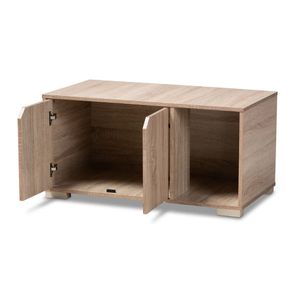 Baxton Studio - Jasper Cat House in Oak - SECHC150040WI-Hana Oak-Cat House view 4