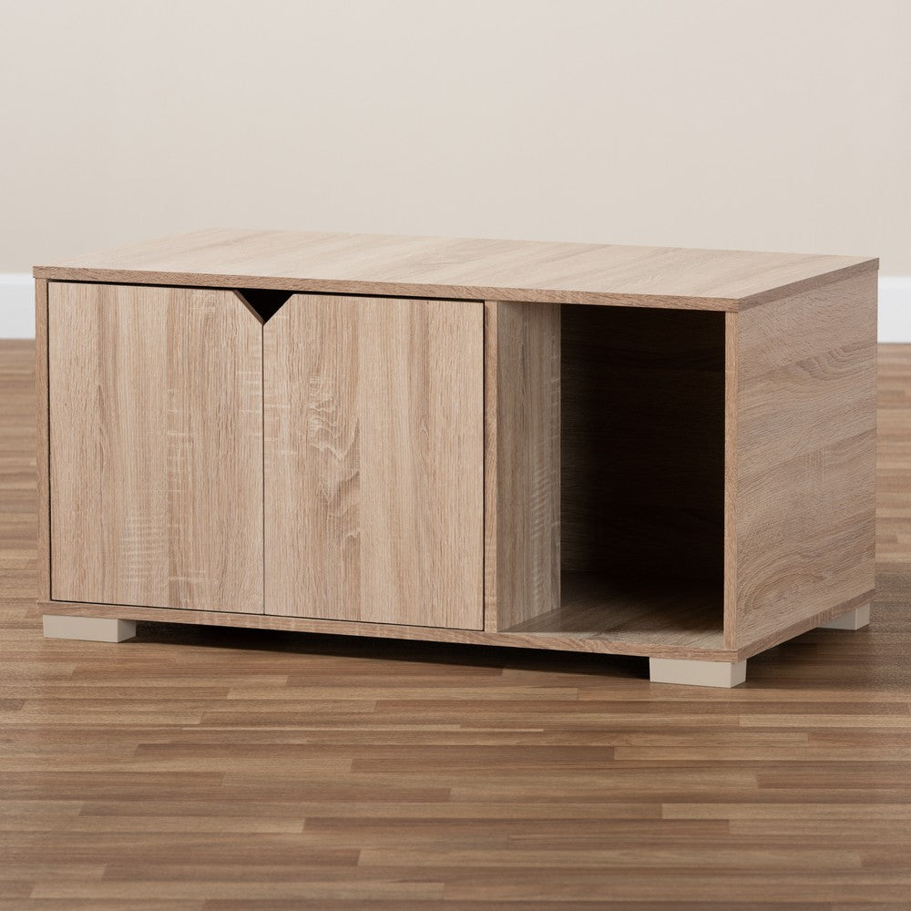 Baxton Studio - Jasper Cat House in Oak - SECHC150040WI-Hana Oak-Cat House view 8