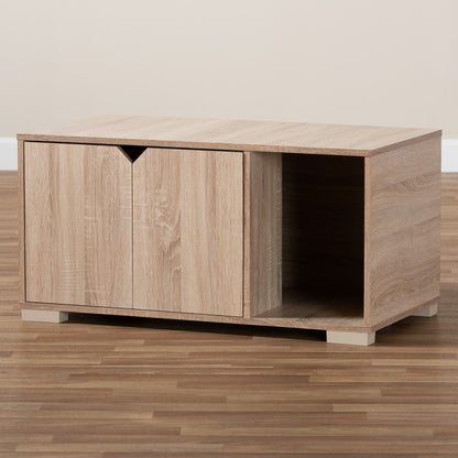 Baxton Studio - Jasper Cat House in Oak - SECHC150040WI-Hana Oak-Cat House view 8