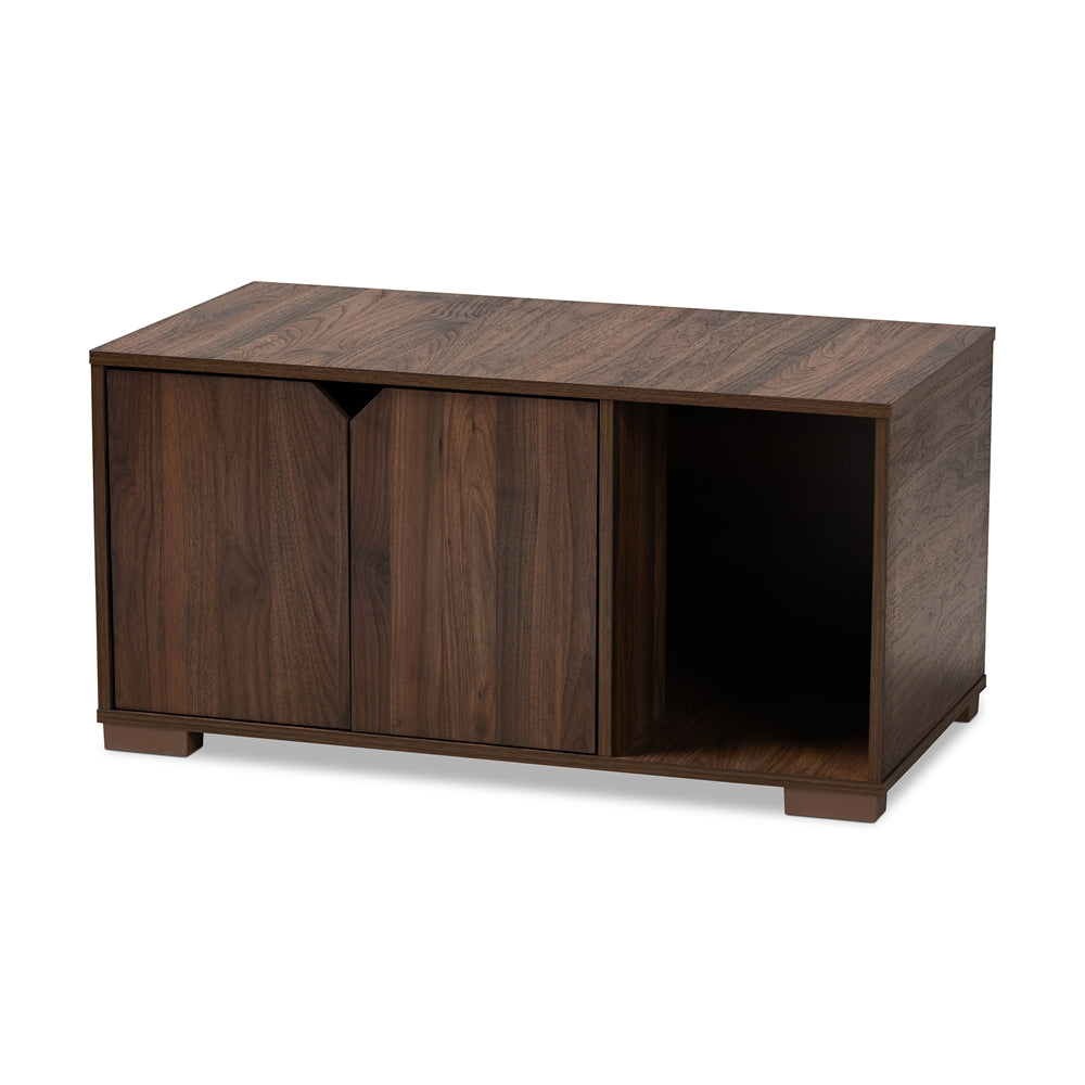 Baxton Studio - Jasper Cat House in Walnut - SECHC150040WI-Columbia-Cat House view 1