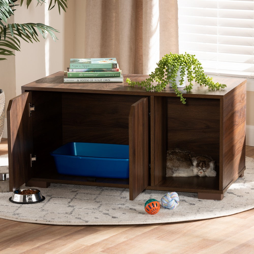 Baxton Studio - Jasper Cat House in Walnut - SECHC150040WI-Columbia-Cat House view 7